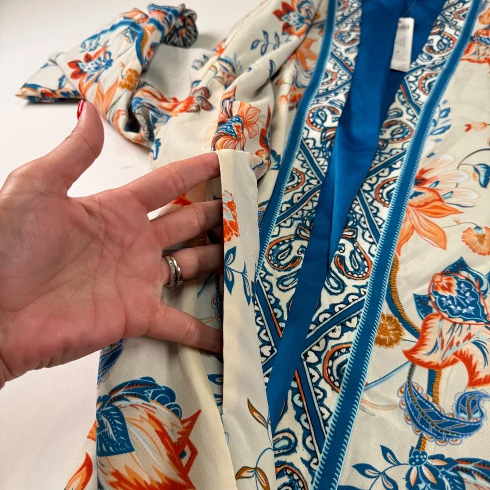 Chicos Patched Kimono Rising Bloom‎ Jacket Floral Duster Chicos Size 4 (Size 20)